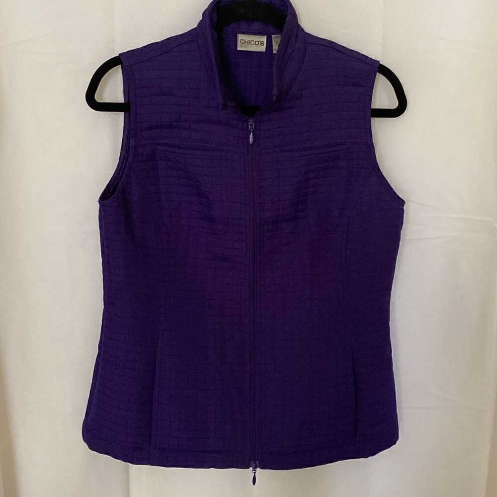 Women’s Chico’s Lightweight Quilted Vest, Purple, Size 0 (Small/4)